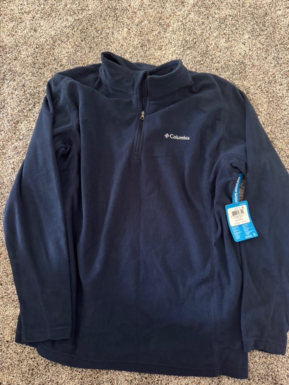 Columbia Men's Navy Blue Quarter-Zip Fleece Pullover